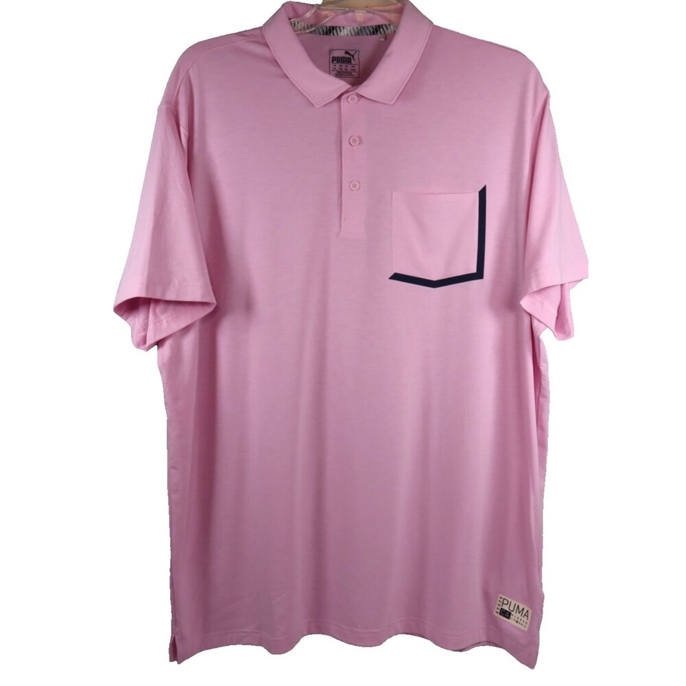 PUMA Faraday Polo Shirt Men's XXL Pale Pink Short Sleeve Collared DryCell NWOT
